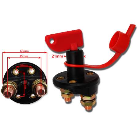 HEBEL RYGIEL WYŁĄCZNIK PRĄDU 12V 24V 200A + KLUCZ